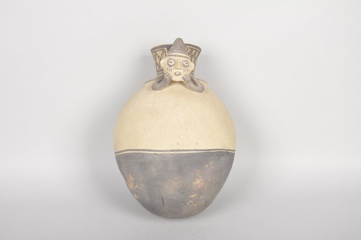 Chancay Peruvian Vessel with Reclining Figure