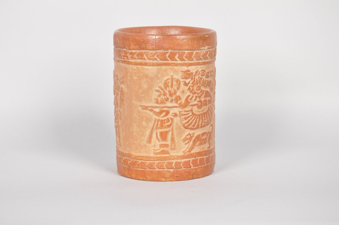 Maya Ceramic Carved Vase, photo 4 of 6