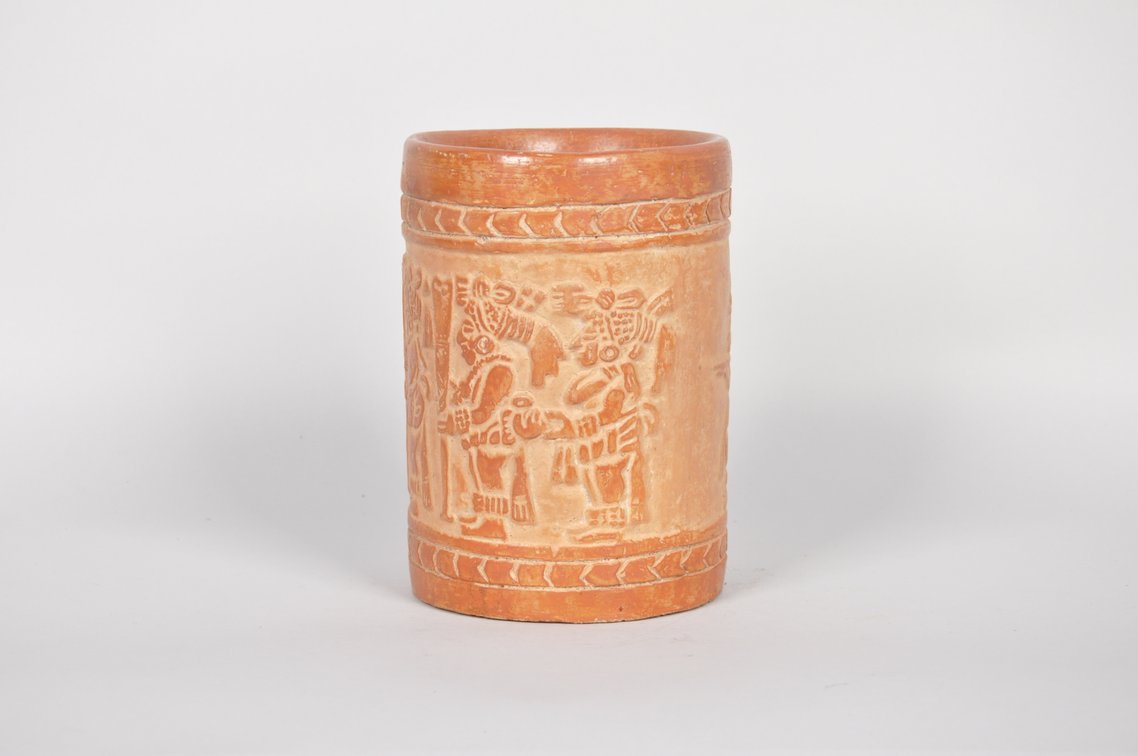 Maya Ceramic Carved Vase, photo 3 of 6