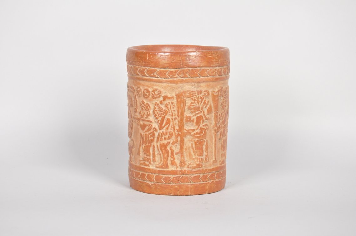 Maya Ceramic Carved Vase, photo 2 of 6