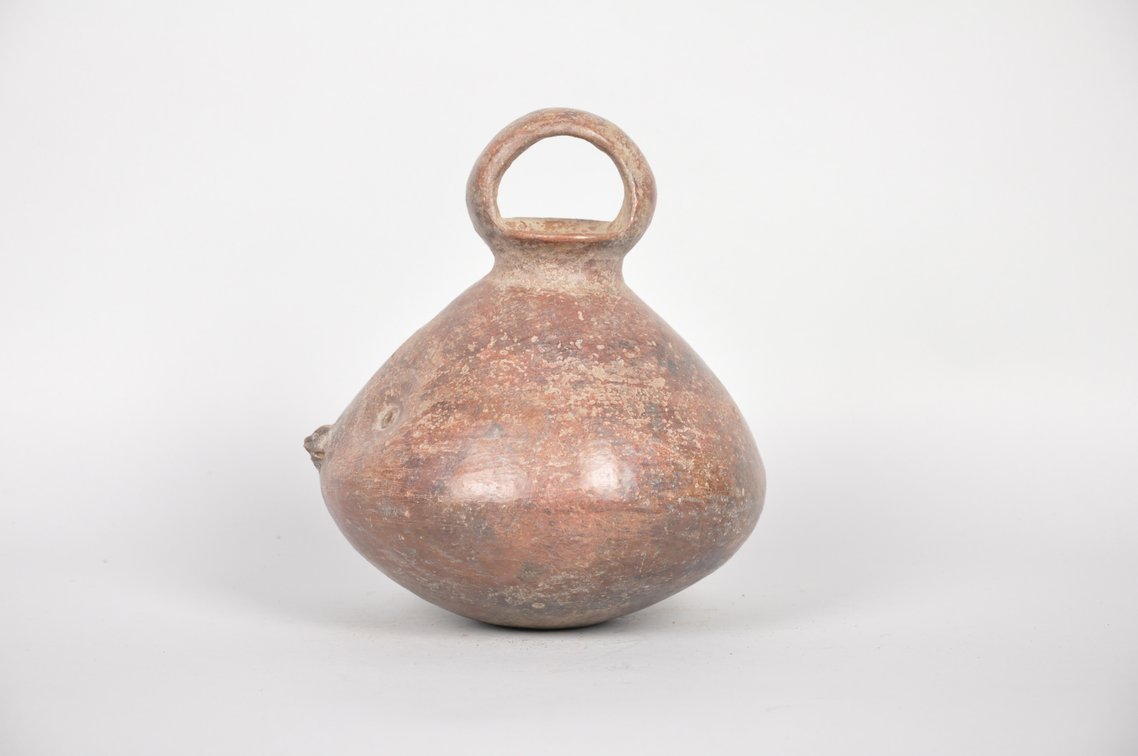 Pre-Columbian Vicus Loop Handle Face Vessel, photo 3 of 6