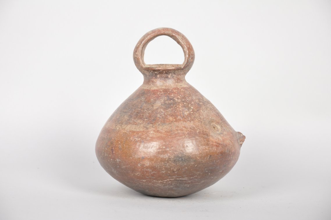 Pre-Columbian Vicus Loop Handle Face Vessel, photo 5 of 6