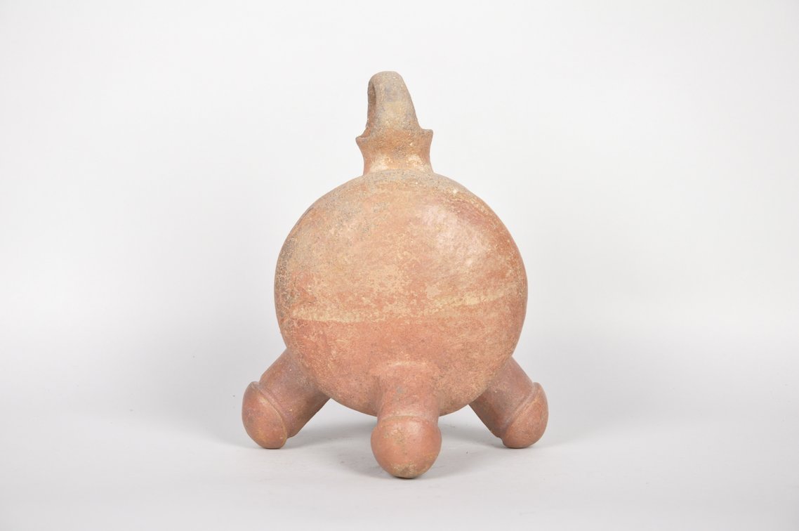 Vicus Culture Peruvian Loop Handle Phallic Vessel, photo 2 of 6