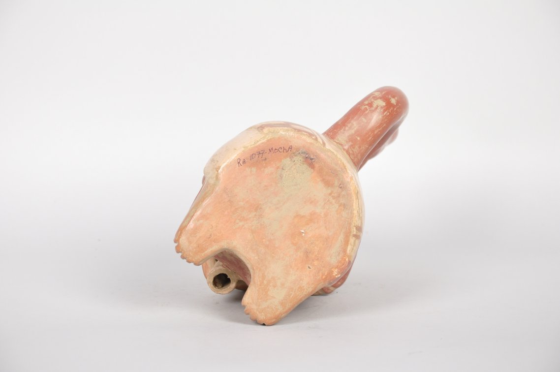 Moche Ceramic Stirrup Spout  Vessel Depicting a Musician, photo 6 of 6
