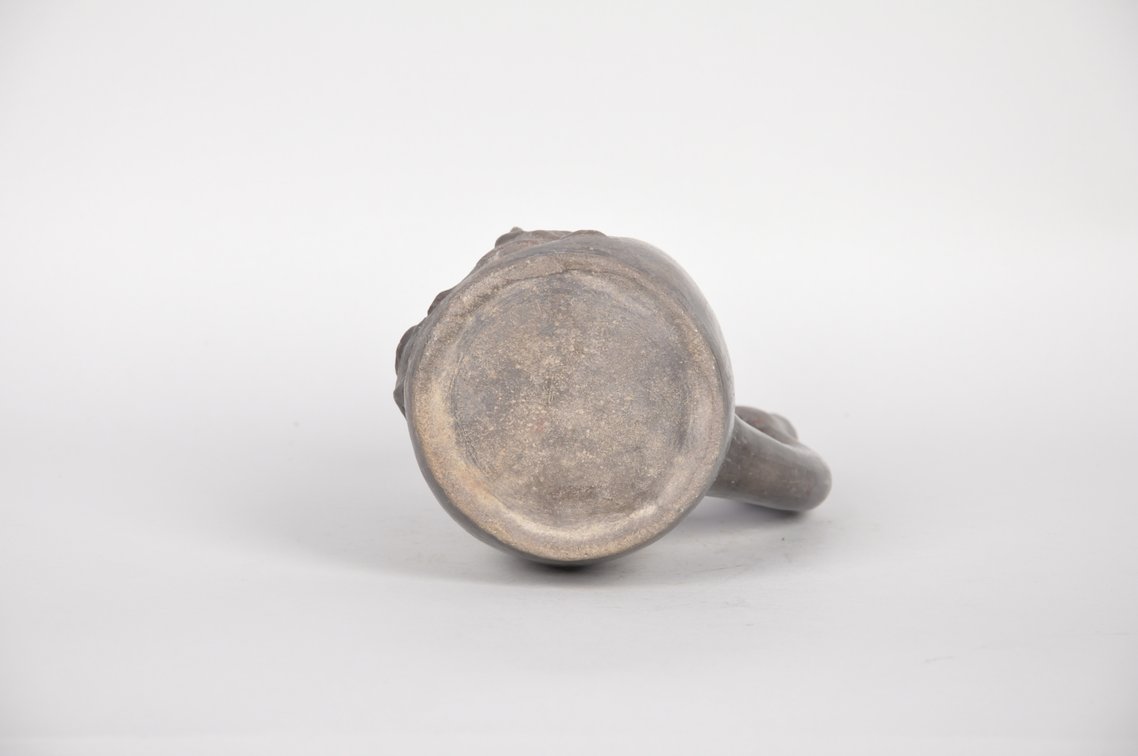A Black Moche Stirrup Spout Multi-Figural Bottle, photo 6 of 6