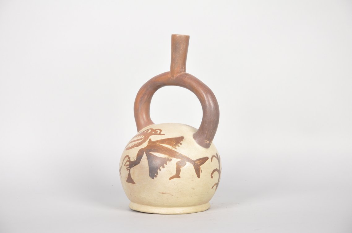 Moche Stirrup Spout Ceramic Vessel, photo 3 of 6