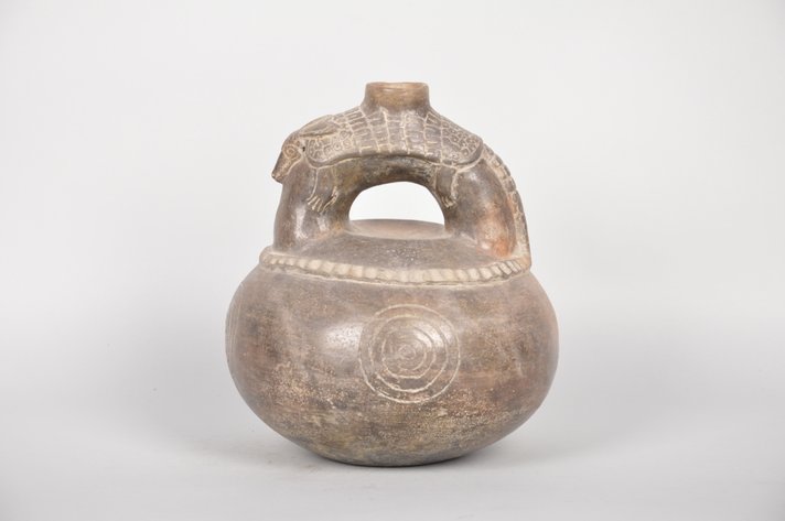 Michoacan Stirrup Spout Ceramic Armadillo Vessel