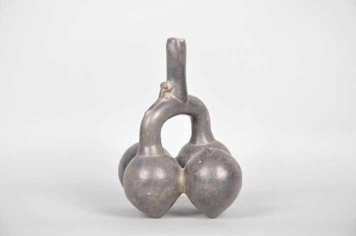 Chimu Peruvian Stirrup Spout Lucuma Fruit Vessel