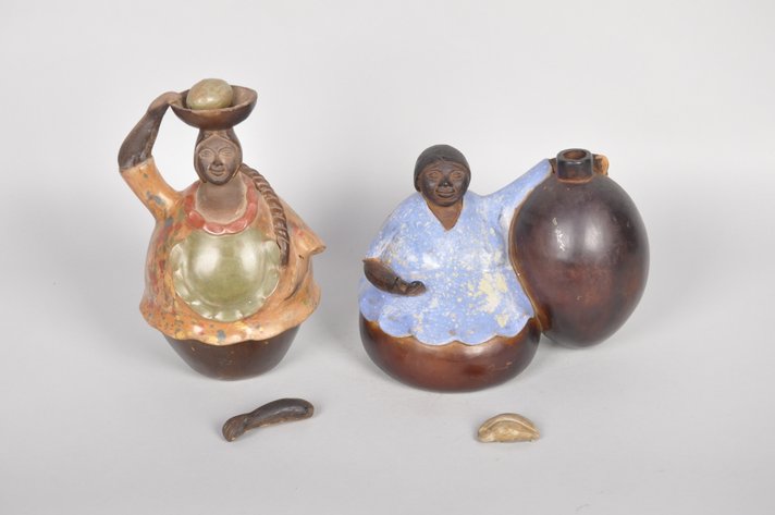 Chulucana's Peruvian Folk Art Ceramic Figures and Jugs