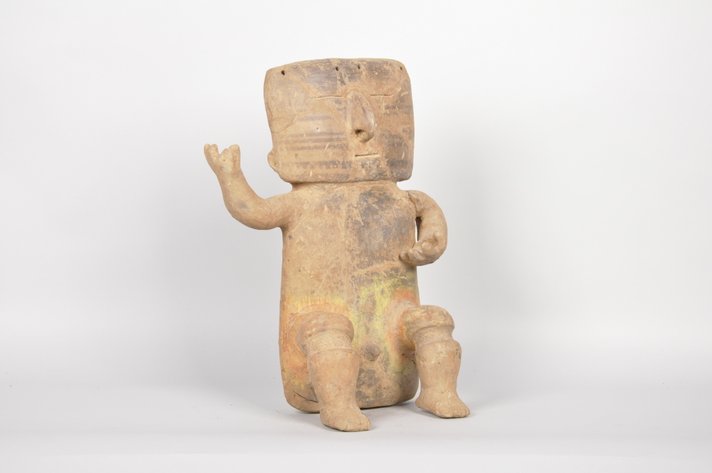 Pre-Columbian Quimbaya Retablo Slab Seated Figure