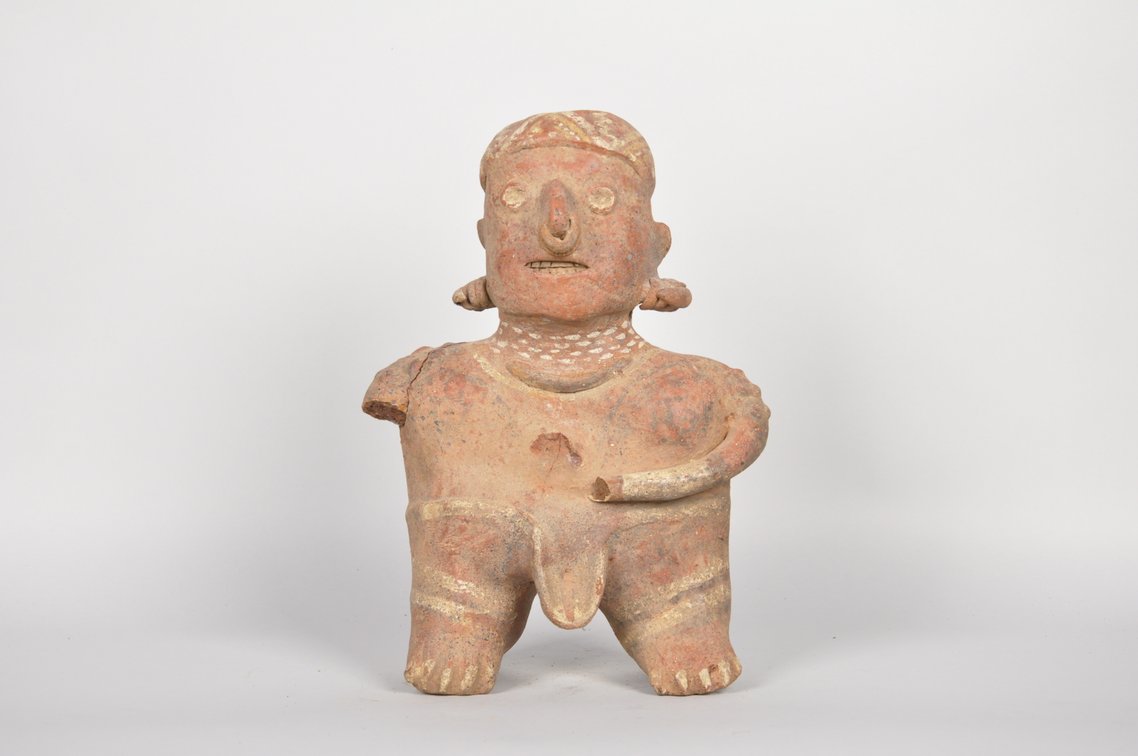 Pre-Columbian Nayarit Clay Male Figure, photo 2 of 6
