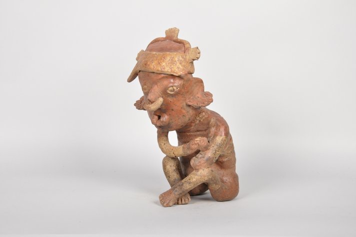 Nayarit Polychrome Hunchback Clay Figure