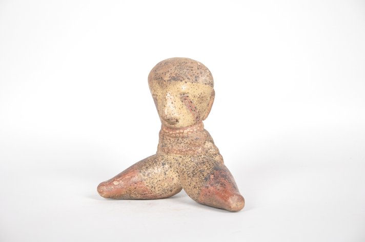 Protoclassic Period Chinesco Seated Clay Female Figure