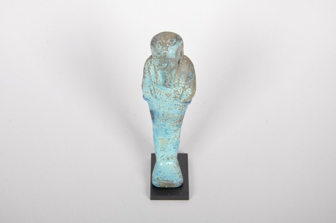 Ancient Egyptian Blue Faience Ushabti Late Period 26th Dynasty Figure, photo 4 of 6