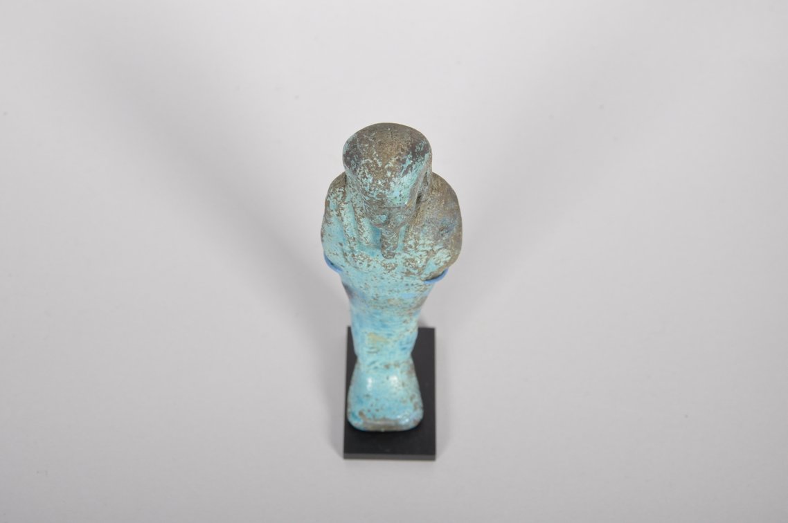 Ancient Egyptian Blue Faience Ushabti Late Period 26th Dynasty Figure, photo 5 of 6