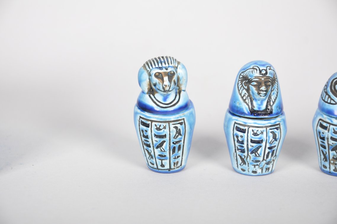 Egyptian Canopic Box and Jars, photo 7 of 9
