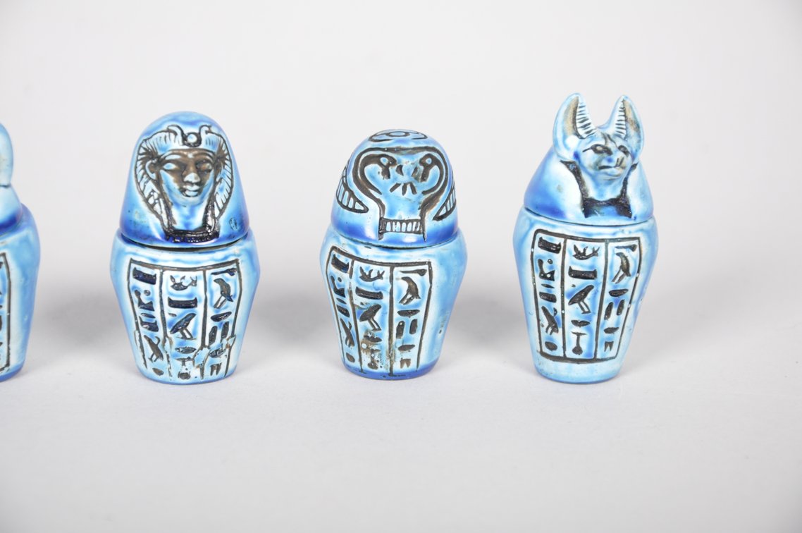 Egyptian Canopic Box and Jars, photo 6 of 9