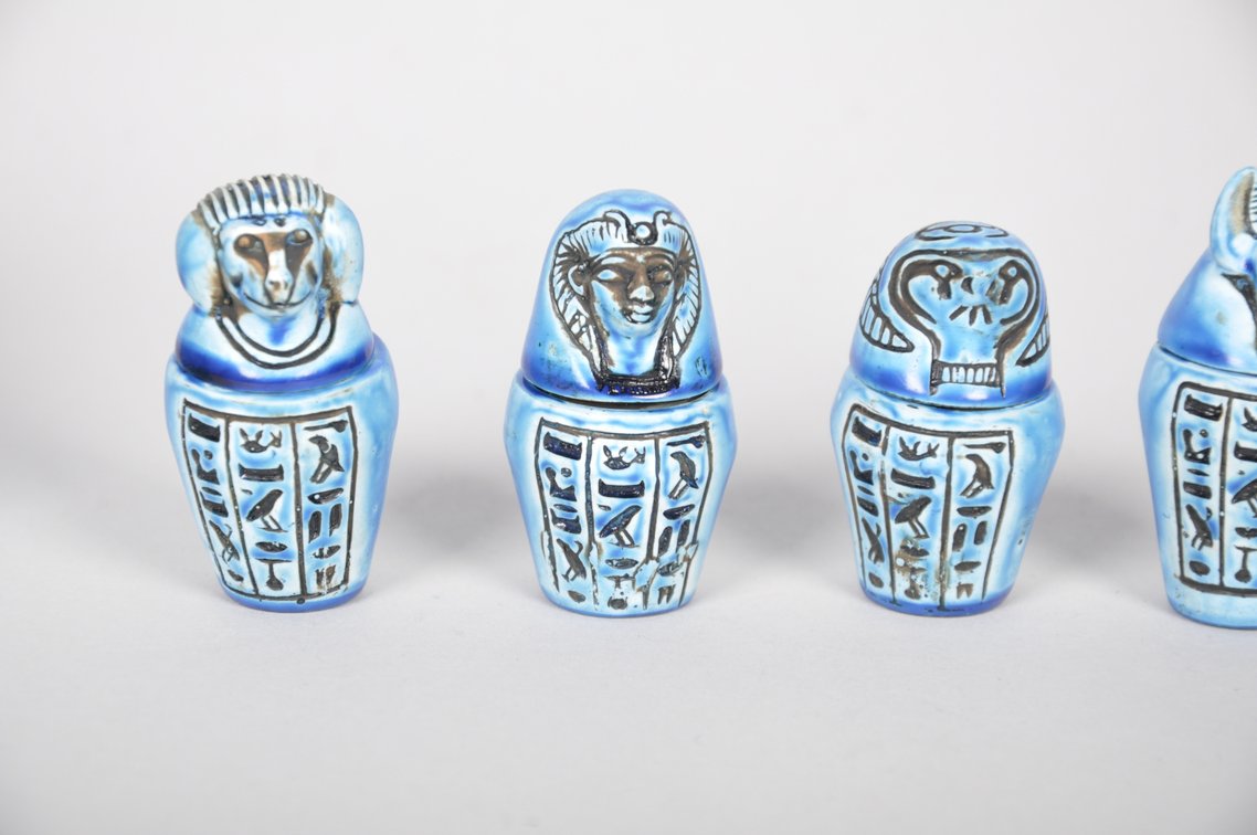 Egyptian Canopic Box and Jars, photo 4 of 9