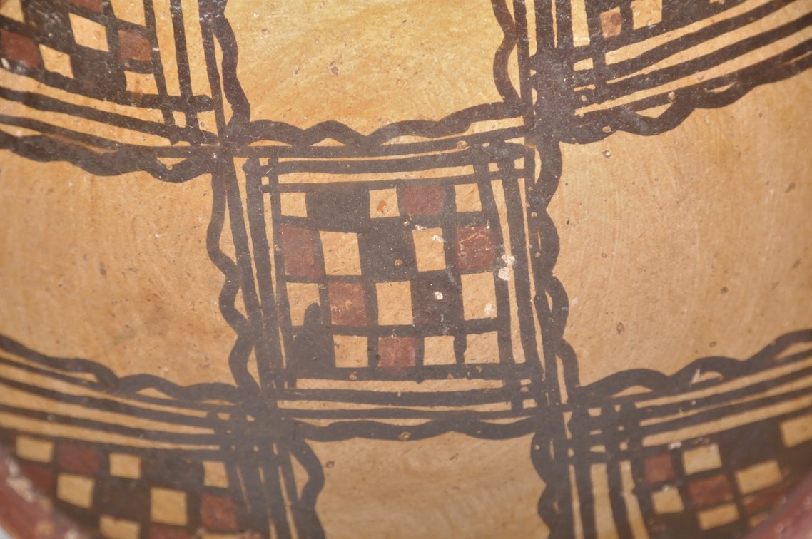 African Painted Clay Bowl, photo 3 of 8