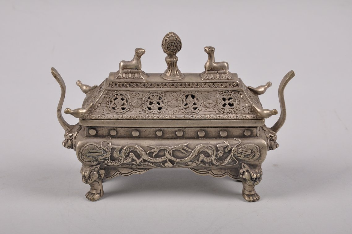 Two Chinese Bronze and Metal Incense Burners, photo 12 of 18