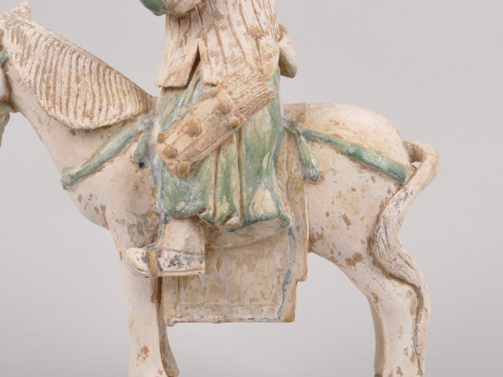 Chinese Ming Dynasty Glazed Terracotta Horse with Rider, photo 4 of 8