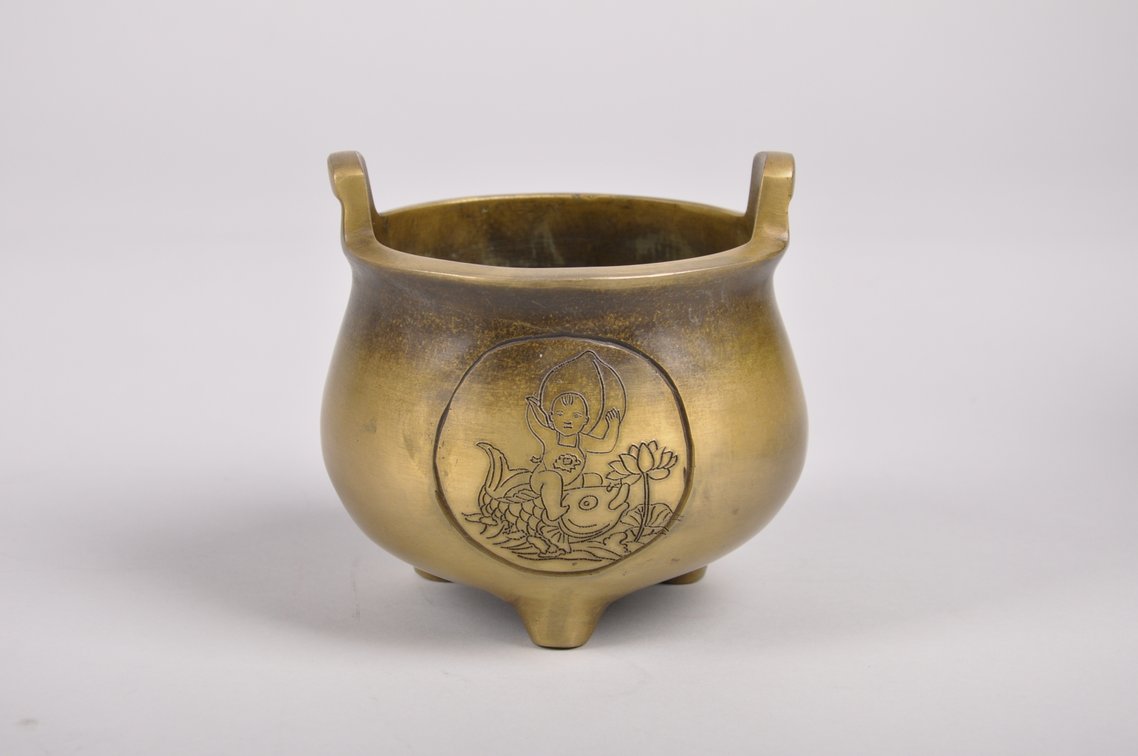 Tibetan Lamps, Chinese Censer, and Bowls, photo 8 of 20