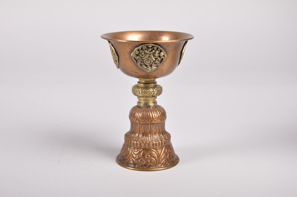 Tibetan Lamps, Chinese Censer, and Bowls, photo 13 of 20