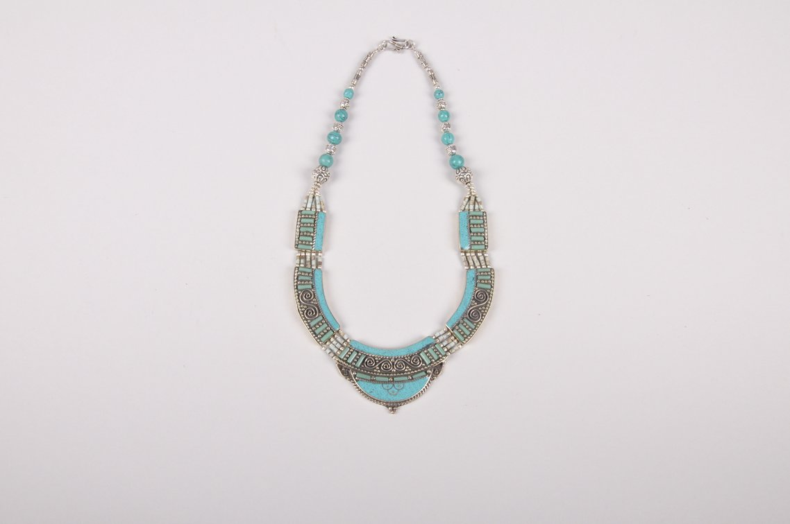 Sterling Silver Turquoise and Coral Necklace and Bracelet, photo 2 of 18