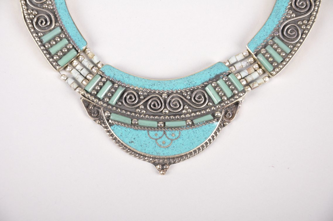 Sterling Silver Turquoise and Coral Necklace and Bracelet, photo 3 of 18