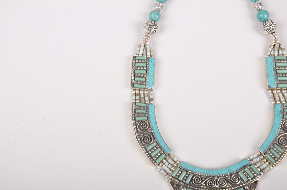 Sterling Silver Turquoise and Coral Necklace and Bracelet, photo 4 of 18