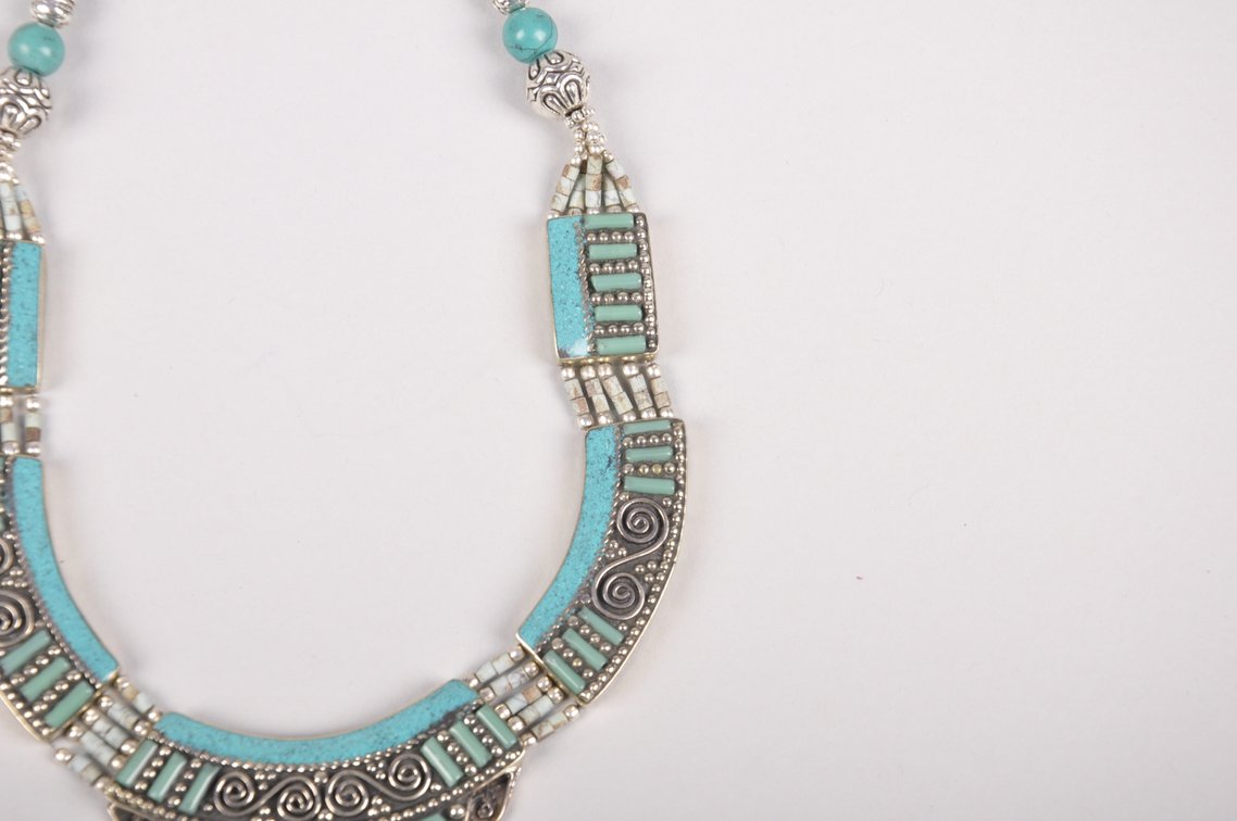 Sterling Silver Turquoise and Coral Necklace and Bracelet, photo 5 of 18