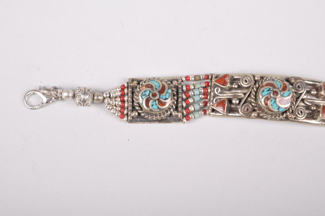 Sterling Silver Turquoise and Coral Necklace and Bracelet, photo 16 of 18