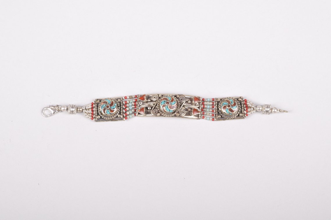 Sterling Silver Turquoise and Coral Necklace and Bracelet, photo 13 of 18