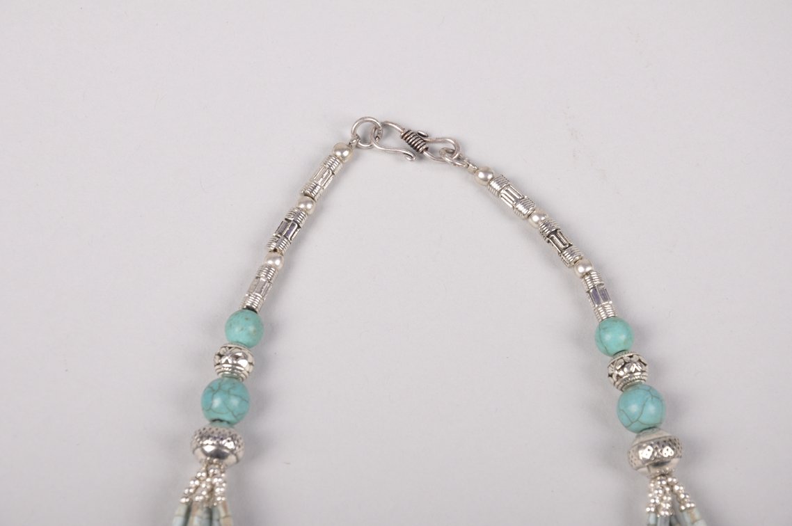 Sterling Silver Turquoise, Lapis, and Coral Necklace and Bracelet, photo 7 of 17
