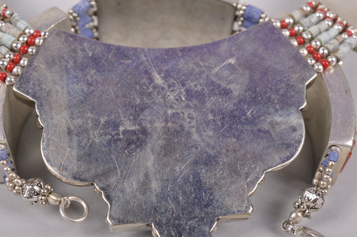 Sterling Silver Turquoise, Lapis, and Coral Necklace and Bracelet, photo 16 of 17