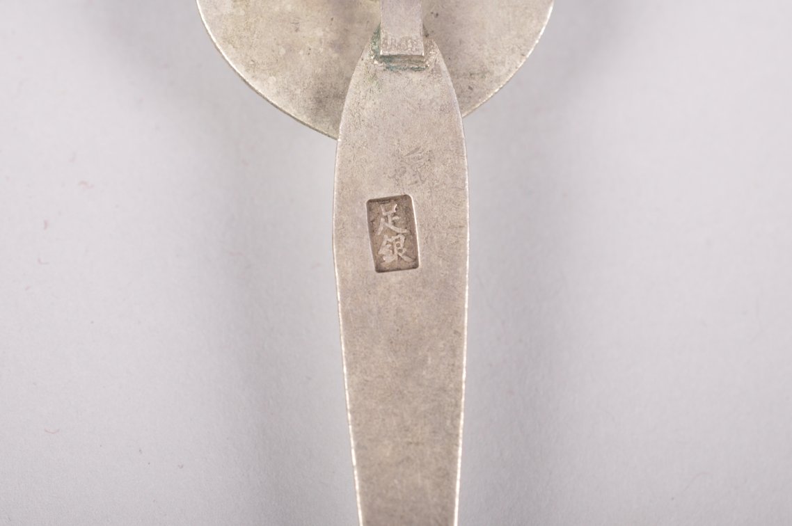 Silver Colored White Bronze Chinese Hairpins and Pendant, photo 14 of 22