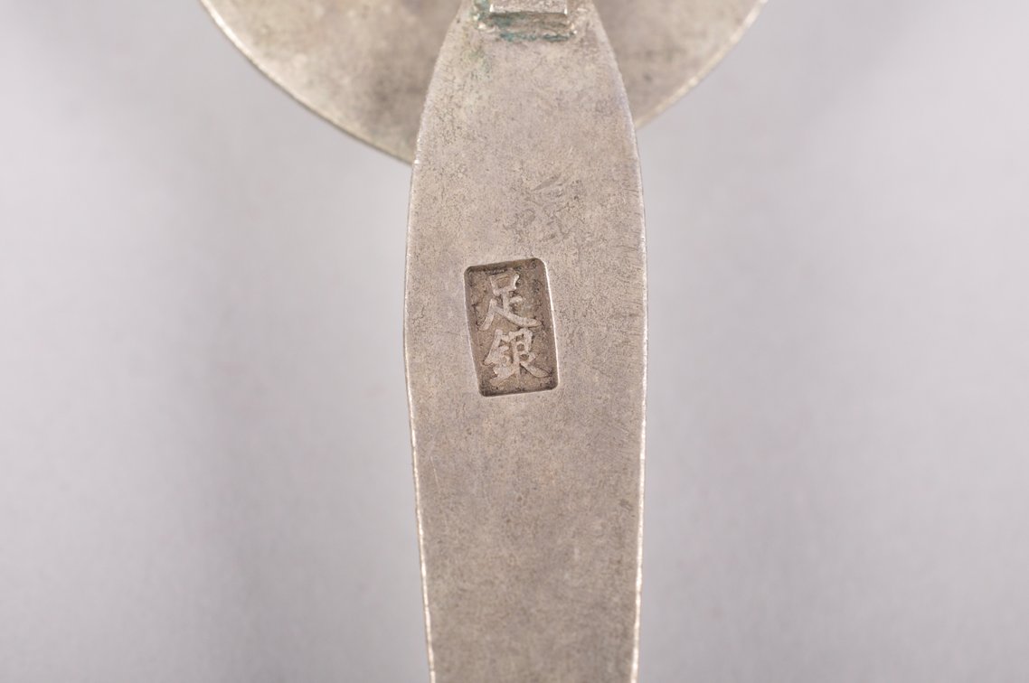 Silver Colored White Bronze Chinese Hairpins and Pendant, photo 15 of 22