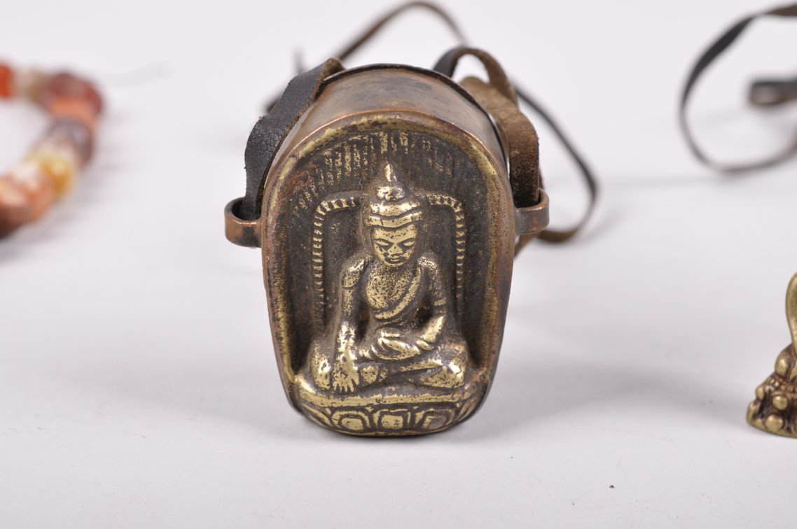 Tibetan Ghau, Bronze Pendants, and a Stone Necklace, photo 3 of 16