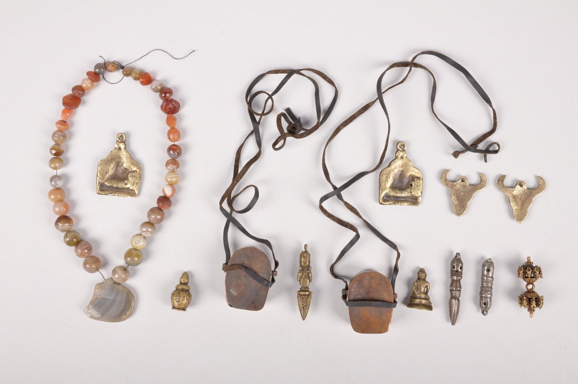 Tibetan Ghau, Bronze Pendants, and a Stone Necklace, photo 2 of 16