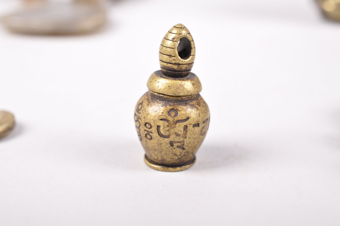 Tibetan Ghau, Bronze Pendants, and a Stone Necklace, photo 9 of 16