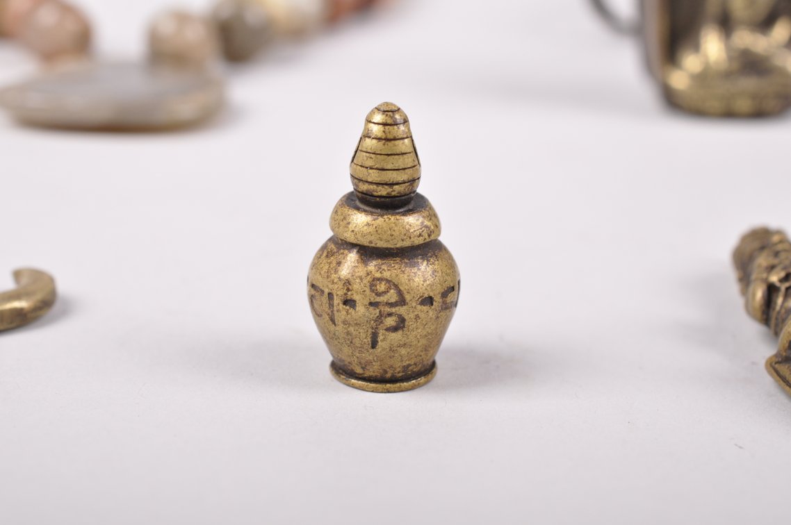 Tibetan Ghau, Bronze Pendants, and a Stone Necklace, photo 10 of 16