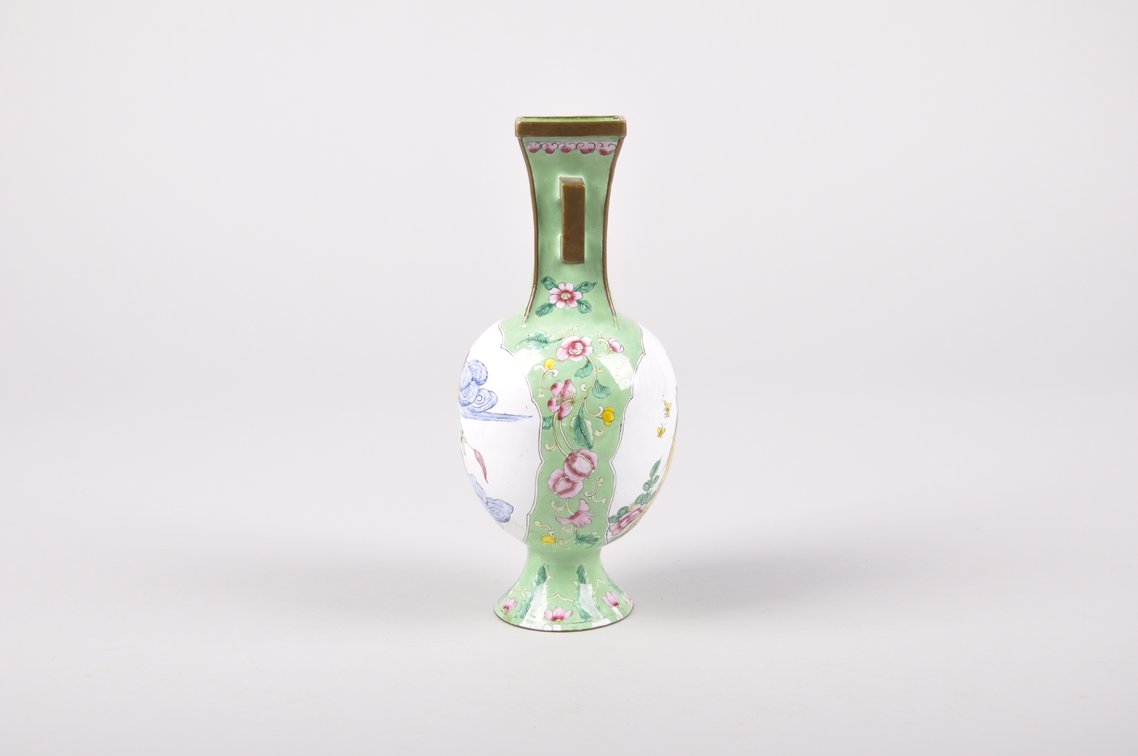Chinese Cloisonne Enamel Vase and Plate, photo 4 of 10