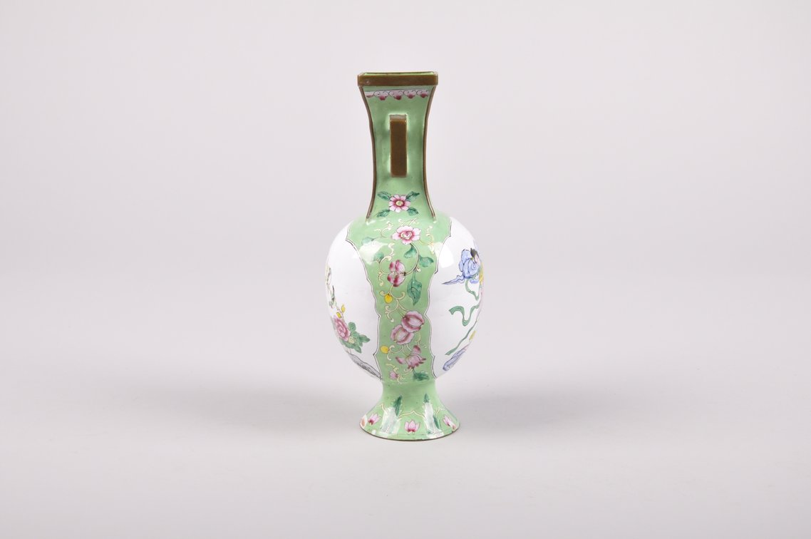 Chinese Cloisonne Enamel Vase and Plate, photo 5 of 10