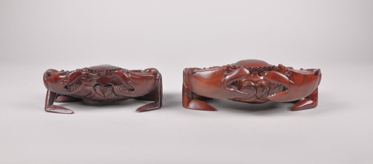 Carved Wooden Teak or Mahogany Crabs, photo 2 of 17