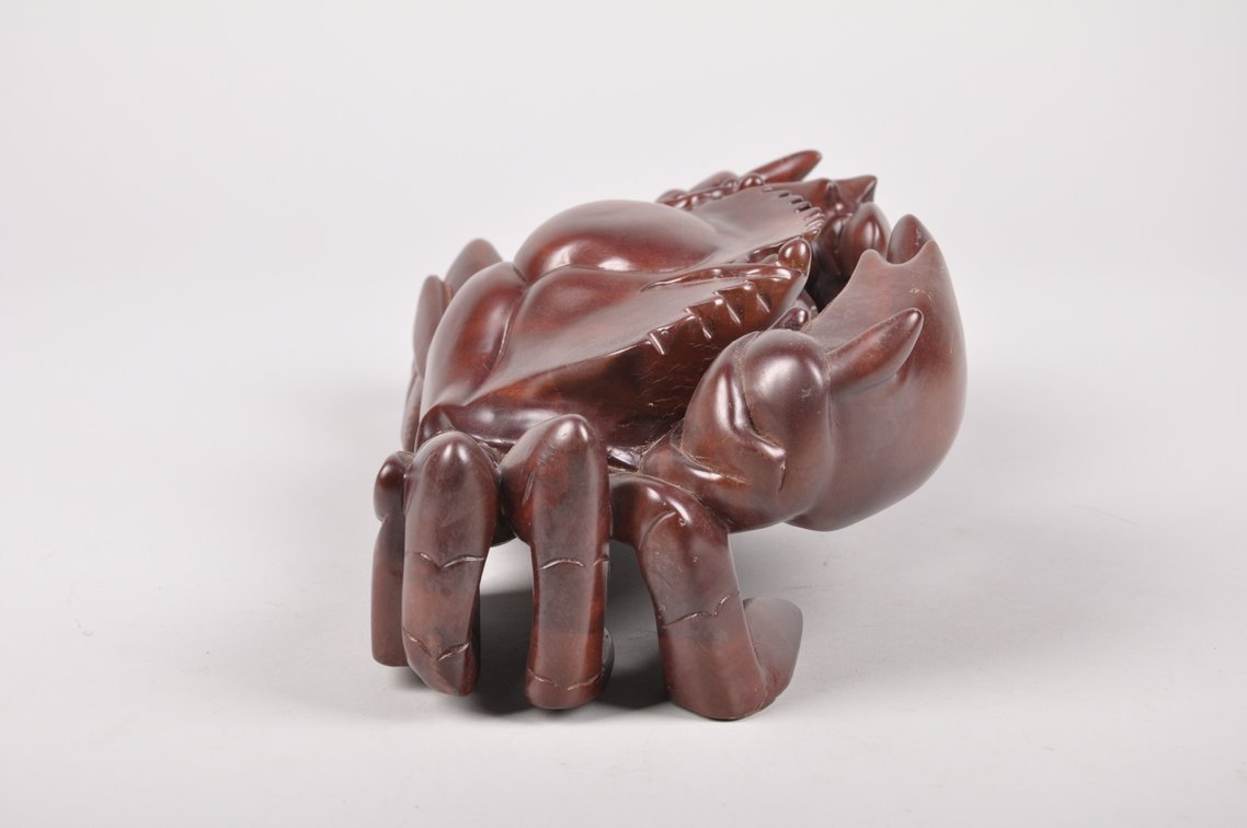 Carved Wooden Teak or Mahogany Crabs, photo 6 of 17