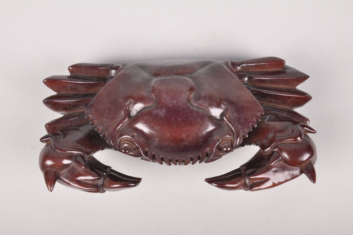 Carved Wooden Teak or Mahogany Crabs, photo 14 of 17