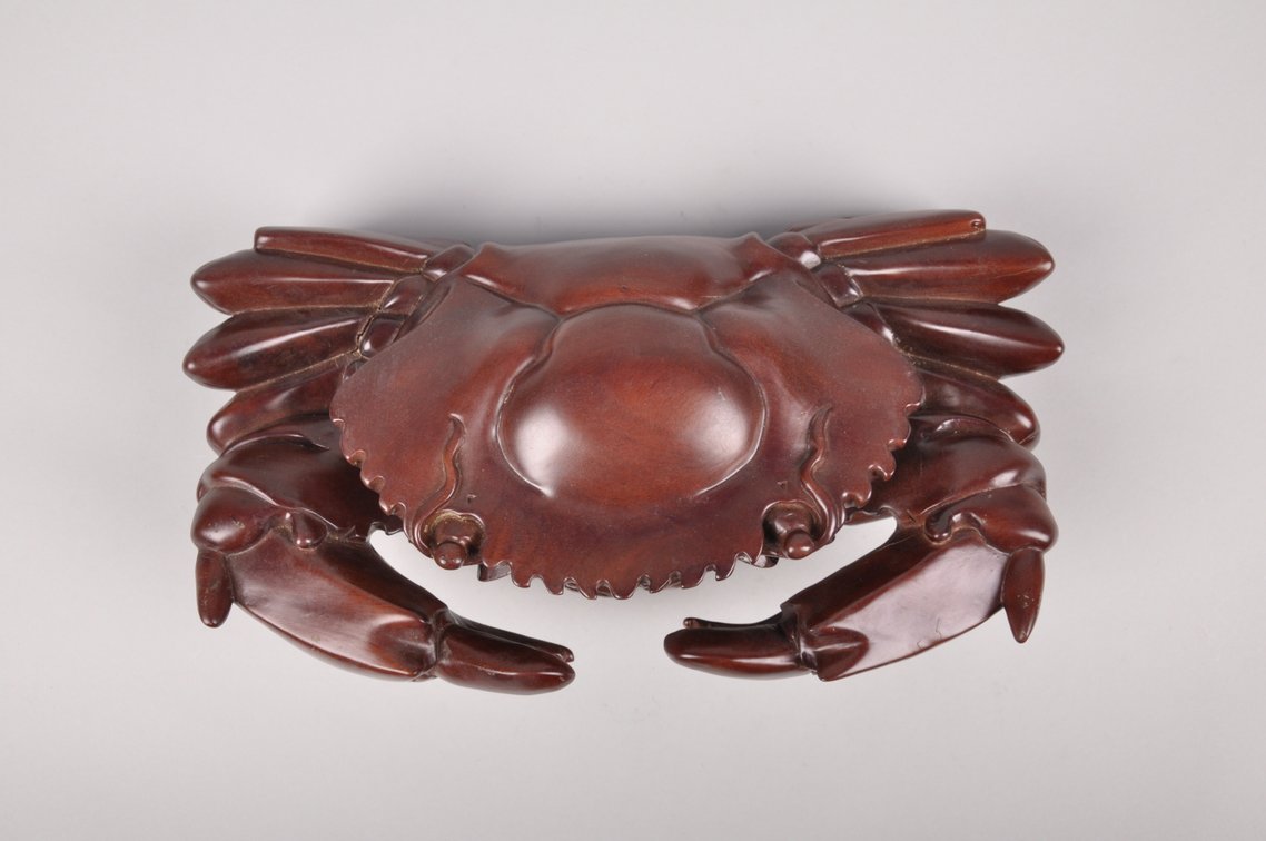 Carved Wooden Teak or Mahogany Crabs, photo 16 of 17