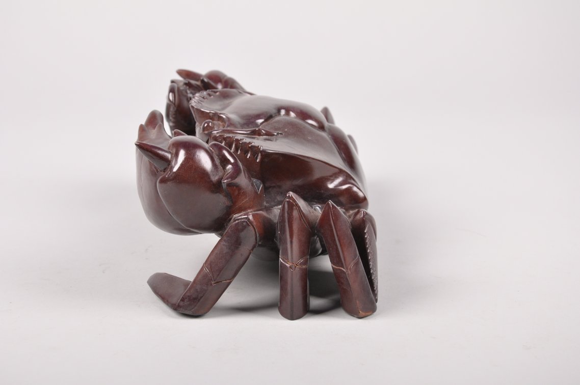 Carved Wooden Teak or Mahogany Crabs, photo 12 of 17