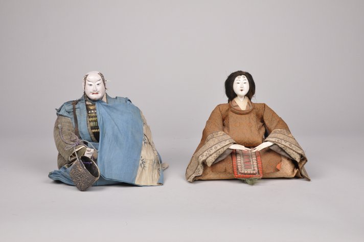 Japanese Samurai Male and Female Edo Period Dolls
