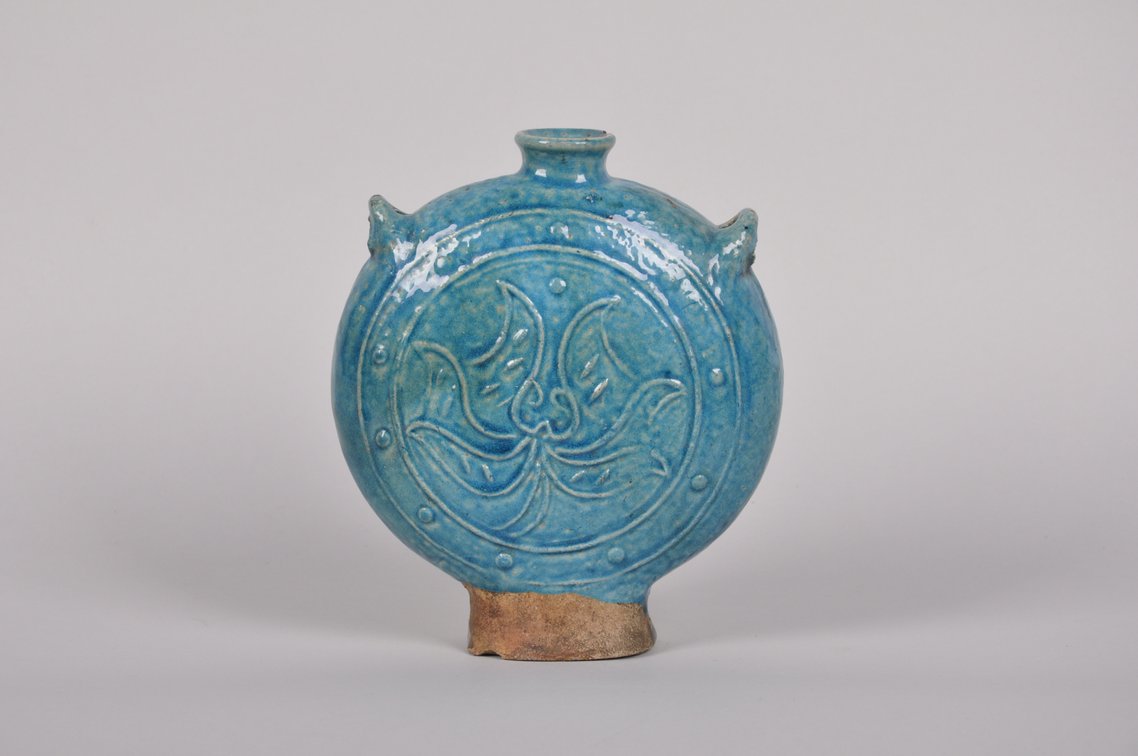 Chinese Ming Dynasty Turquoise and Orche Glazed Moon Flask 